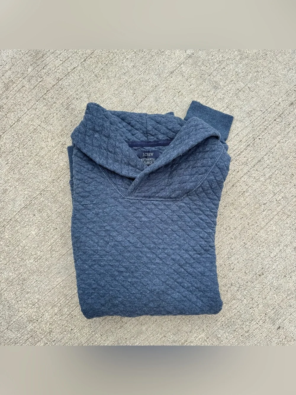 J.Crew Quilted Shawl Collar Blue Nebula Men’s Pullover Sweater Size Large BU376